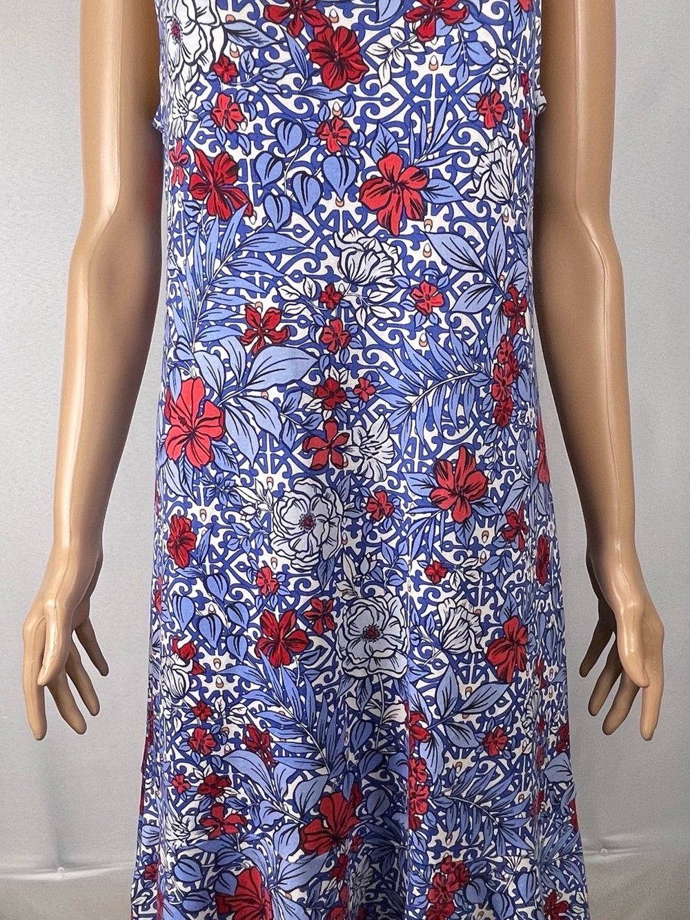 Tommy Bahama Red & Blue Tropical Print Top